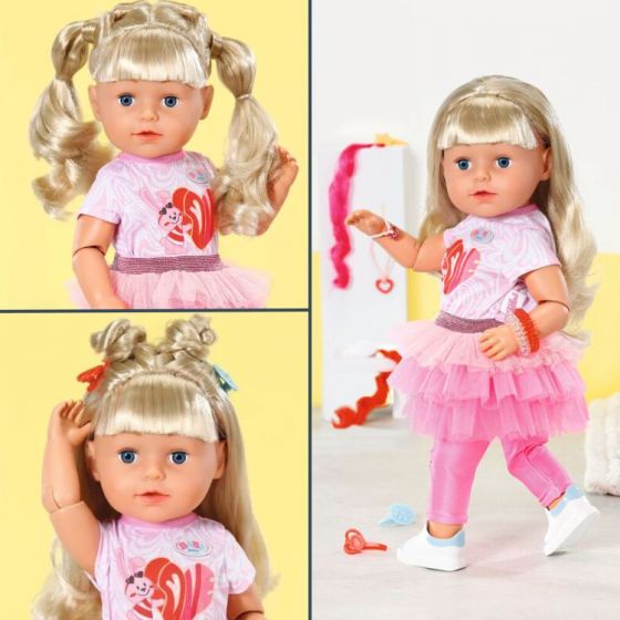 BABY Born Sister docka med blont hår och stylingtillbehör - 43 cm