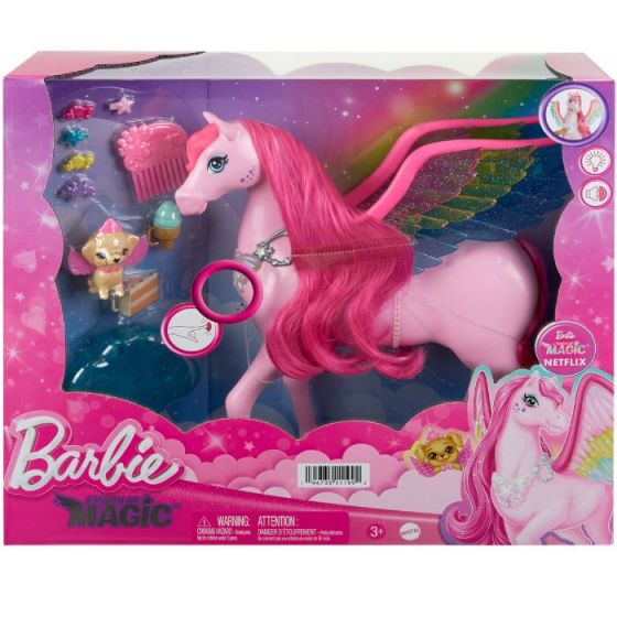 Barbie A Touch of Magic Pegasus - legetøjshest med vinger og 10 tilbehør
