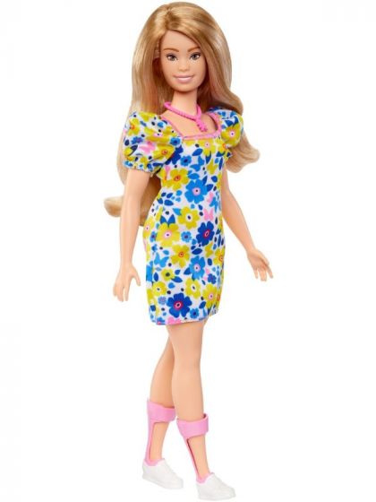 Barbie Fashionistas Downs Syndrome #208 - docka med blommig klänning och rosa accessoarer