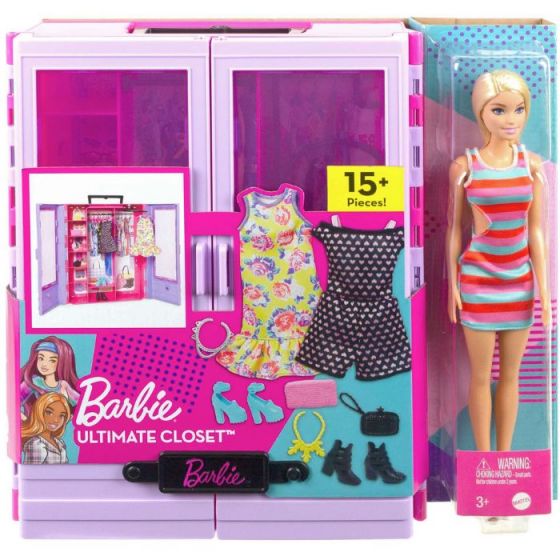 Barbie Fashionistas Ultimate Garderobe med dukke, dukketøj og tilbehør