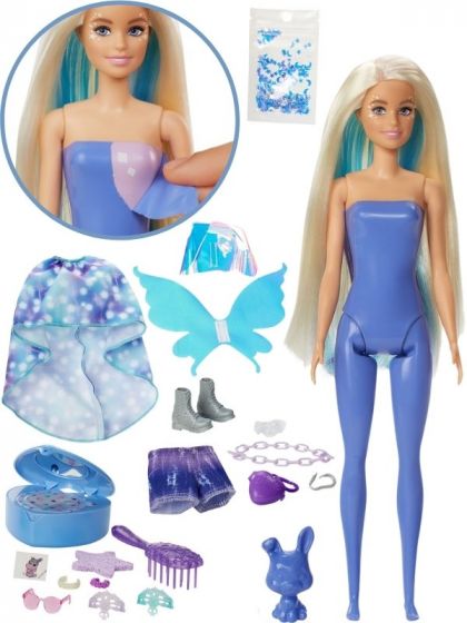 Barbie Ultimate Color Reveal Peel Fairy - dukke med fe-mote og 1 kjæledyr - 25 overraskelser