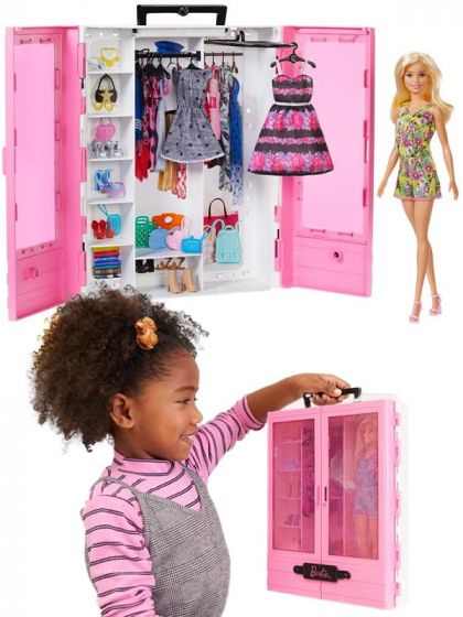 Barbie Ultimate Closet - tøjskab og Barbie dukke med 15 tilbehør 