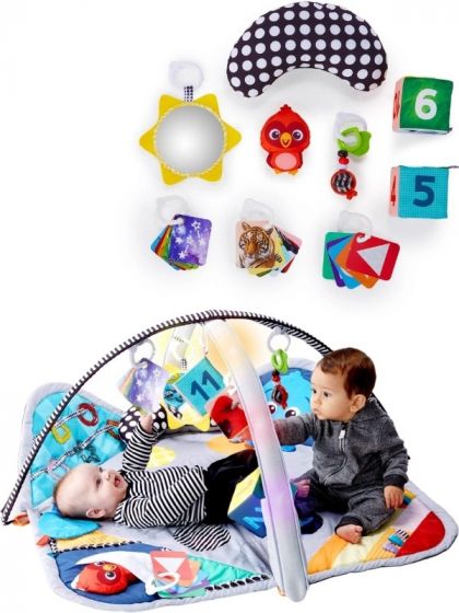 Baby Einstein Sensory Play Space sansematte og aktivitetsgym med lys og lyd - med støttepute til mageleie-trening