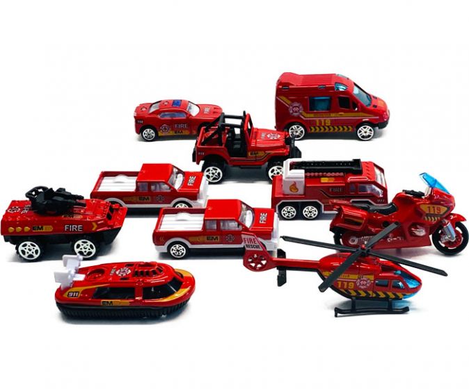Diecast brannkjøretøy - 10 biler