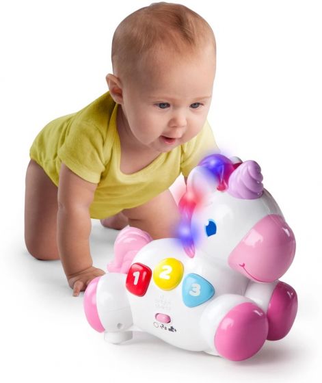 Bright Starts Enhjørning - aktivitetsleke til baby med lys og lyd