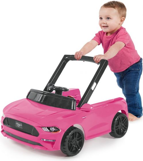 Bright Starts Ford Mustang Walker - 3-i-1 lær-å-gå bil med lyd - rosa