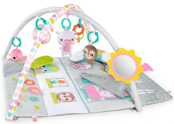 Bright Starts Babygym, lekmatta och lekhus med 6 avtagbara leksaker