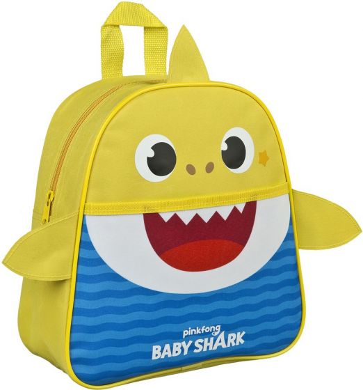 Baby Shark ryggsekk med lomme foran - gul