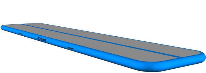 Mzone AirTrack 5 meter med elektrisk pumpe - oppblåsbar treningsmatte med sprett - blå
