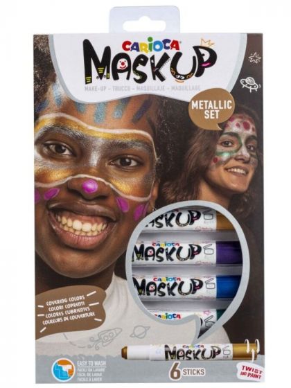 Carioca Maskup Ansigtsmaling Metallic 6-pakke farvekridt