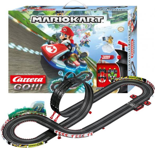 Carrera bilbane Nintendo Mario Kart - 2 biler og turbo boost - skala 1:43 - 4.9 meter