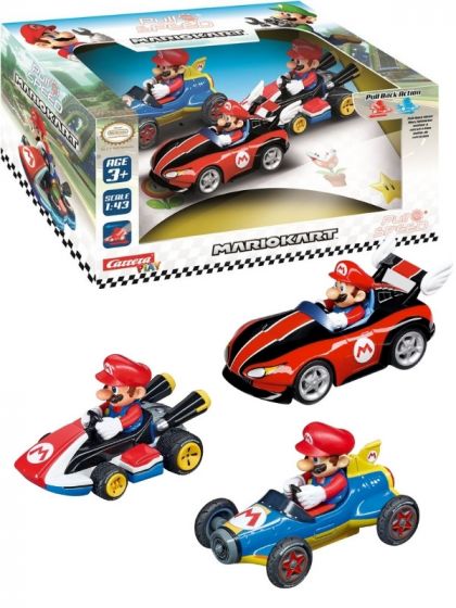 Carrera Mario Kart Pull Speed 3-pack Mario - 3 forskjellige Mario-biler