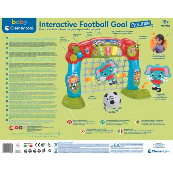  Clementoni Interaktivt fotbollsmål med ljus och ljud för barn - från 18 månader