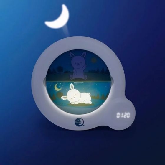 Claessen's Kid's Sleep soveklokke - lærer barnet å sove - hvit nattlampe og søvntrener