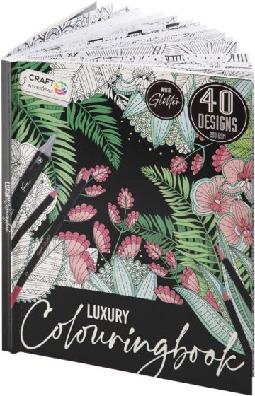 Craft Sensations Luksus malebok med glitter - fargelegging for voksne - Planter