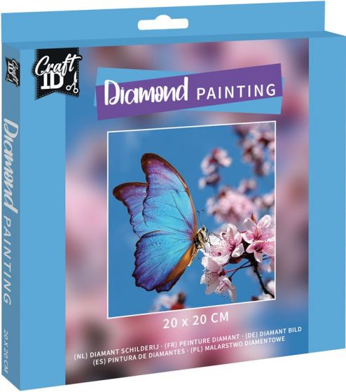 Diamond painting 20x20 cm - perlekunst - Sommerfugl