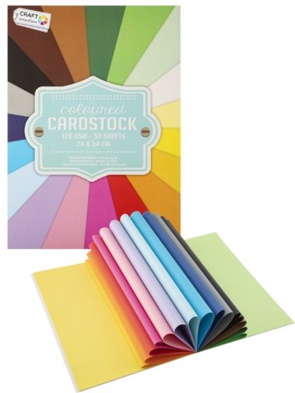 Craft Sensations fargepapp i blokk 24x34 cm - 50 ark i flere farger
