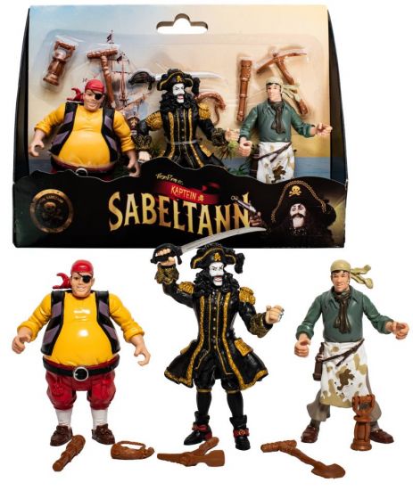 Kapten Sabeltand figurpaket 3-pack - Kapten Sabeltand, Pelle och Skalken