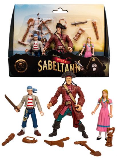 Kapten Sabeltand figurpaket 3-pack - Långeman, Pinky och Sunniva