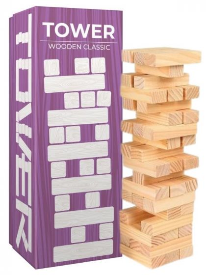 Tactic Tower Wooden Classic - tornspel i trä
