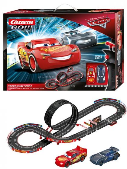 Carrera GO!!! Disney Pixar Cars - Speed Challenge bilbane med loop - 2 biler inkludert