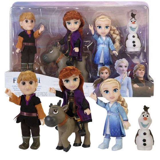 Disney Frozen Petite Adventure lekesett - 5 dukker med tilbehør - 15 cm