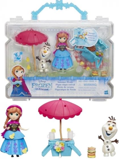 Disney Frozen Summer Picnic lekset i väska - Anna docka och Olof figur på picknick 