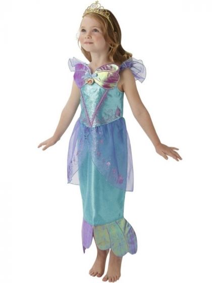 Disney Princess Storyteller Ariel kostyme - small - 3-4 år - Den lille havfrue blå og lilla havfruekjole