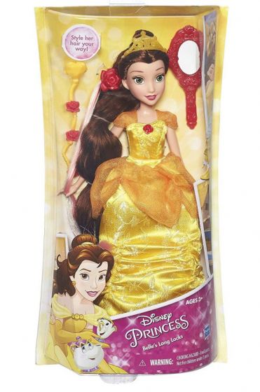 Disney Princess Belle's Long Locks - docka med långt hår för styling - 30 cm