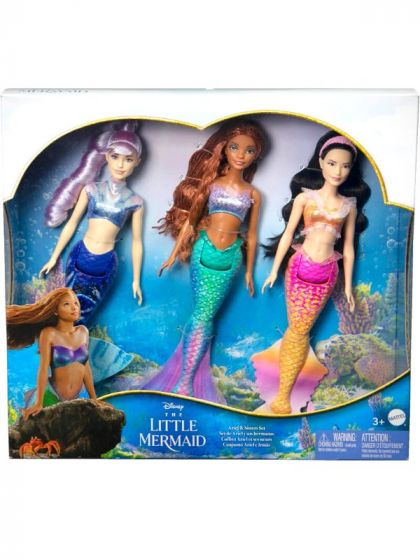 Disney Princess Den lille havfruen Ariel og søstre - 3 havfruedukker