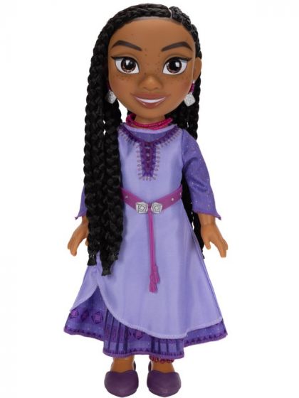 Disney Önskan Asha Stor docka med lila klänning, lila skor och en dagbok - 38 cm
