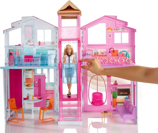 Barbie Malibu Townhouse Dockhus med 3 våningar - DLY32
