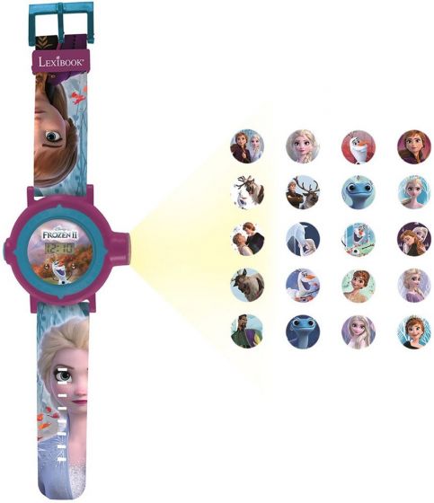 Lexibook Disney Frozen 2  klokke med digital skjerm og projektor - med 20 bilder 