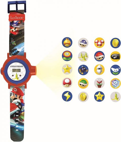 Lexibook Nintendo Mario Kart klokke med digital skjerm og projektor - med 20 bilder