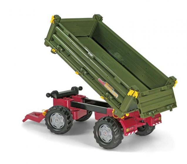 Rolly Toys rollyMulti Trailer: Grön släpvagn till tramptraktor med tippfunktion