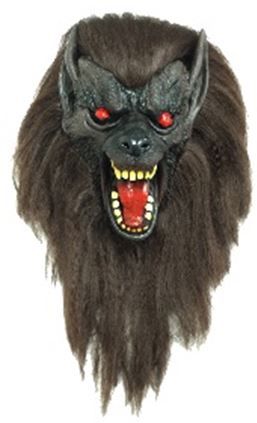 Monstermask med hår och röda ögon - från 6 år