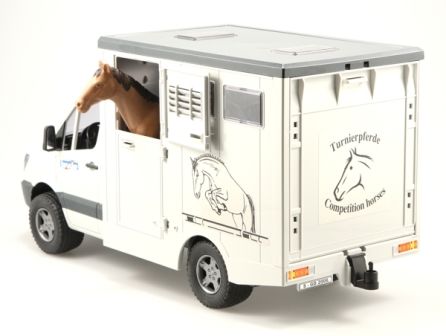 Bruder MB Sprinter djurtransport inkl. 1 häst. - 02533