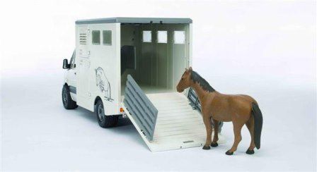 Bruder MB Sprinter djurtransport inkl. 1 häst. - 02533