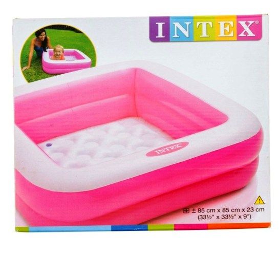Intex Play Box Pool - oppblåsbart barnebasseng - 57 liter - rosa