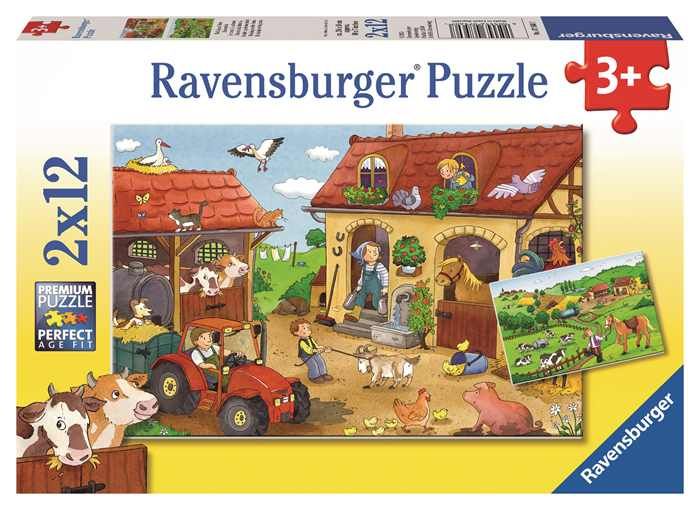Ravensburger pusselpaket 2x12 bondgård 