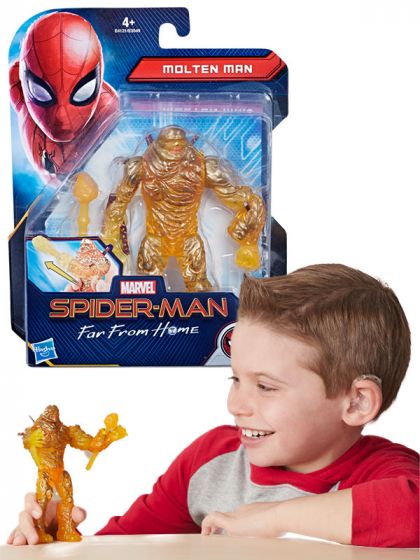 SpiderMan Far From Home - Molten Man actionfigur med kampfunksjon - 15 cm