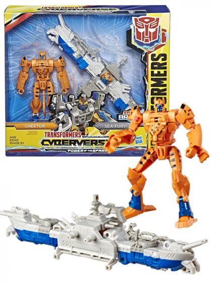 Transformers Cyberverse Spark Armor Cheetor och Sea Fury