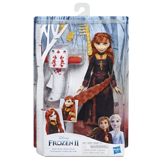 Disney Frozen 2 Sister Styles - Anna docka med långt hår och flätmaskin - 30 cm