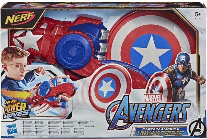 Nerf Avengers Power Moves Shield Sling - Captain America skjold-utskyter
