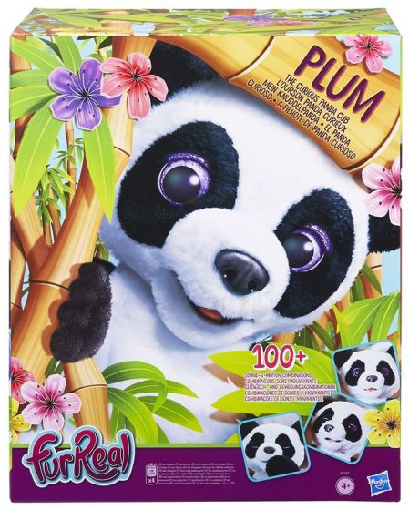 FurReal Plum the Curios Panda Cub - interaktiv pandabamse - over 100 lyder og bevegelser - 40 cm