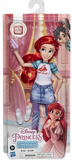 Disney Princess Comfy Squad Ariel dukke - moderne prinsesse i komfortabel stil - 30 cm