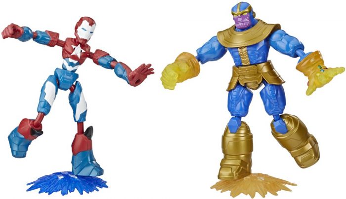 Avengers Bend and Flex Iron Patriot vs Thanos - 2-pack - fleksible figurer