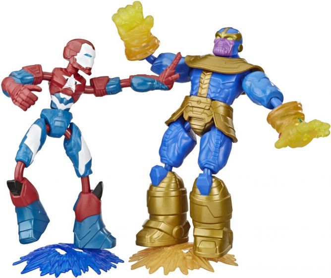 Avengers Bend and Flex Iron Patriot vs Thanos - 2-pack - fleksible figurer