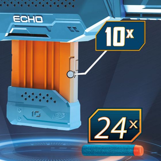 Nerf Elite 2.0 Echo CS 10 blaster - 4-i-1 blaster med 24 dartpiler - skyter opptil 27 meter