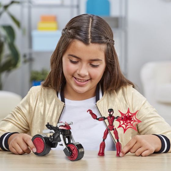 SpiderMan Bend and Flex Rider SpiderMan - fleksibel figur og kjøretøy